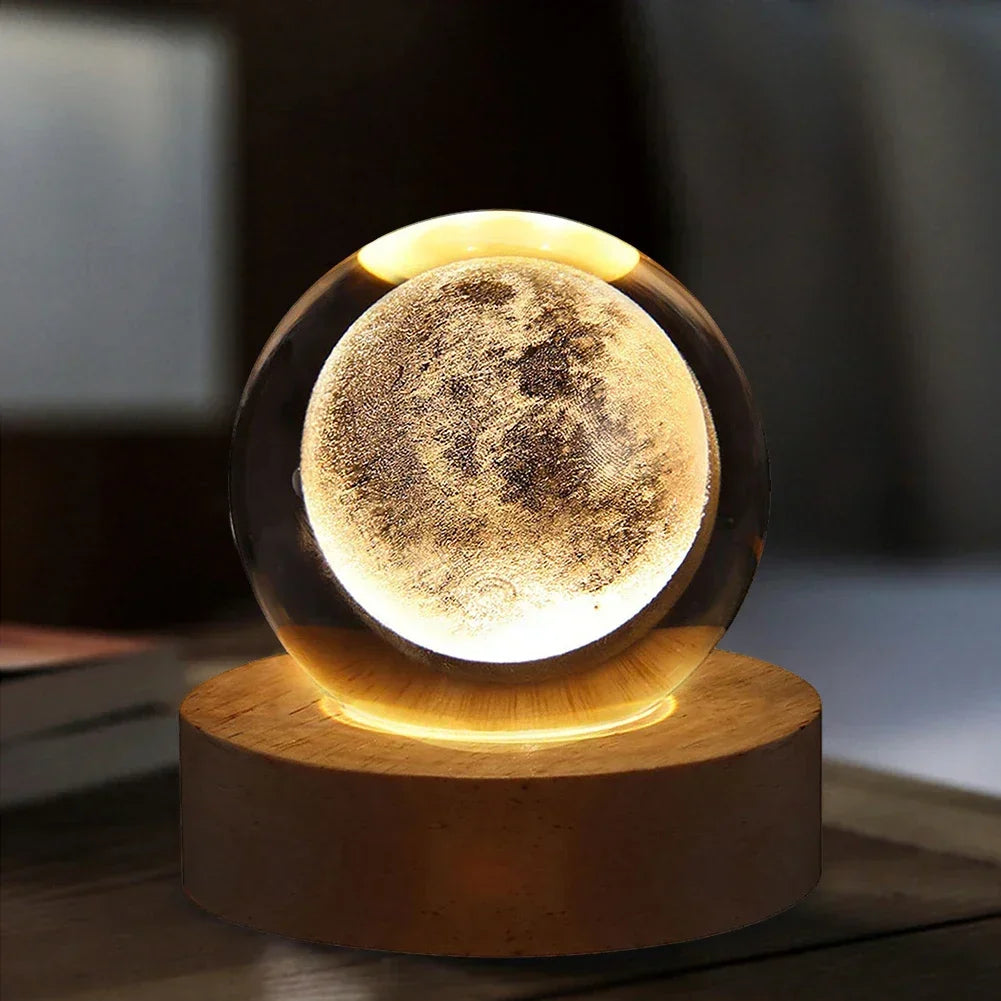 3D Galaxy Crystal Ball Night Light