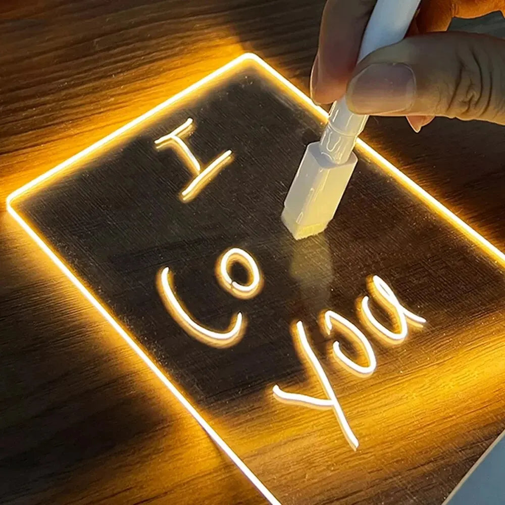 LED Glass Note Board - With Pen