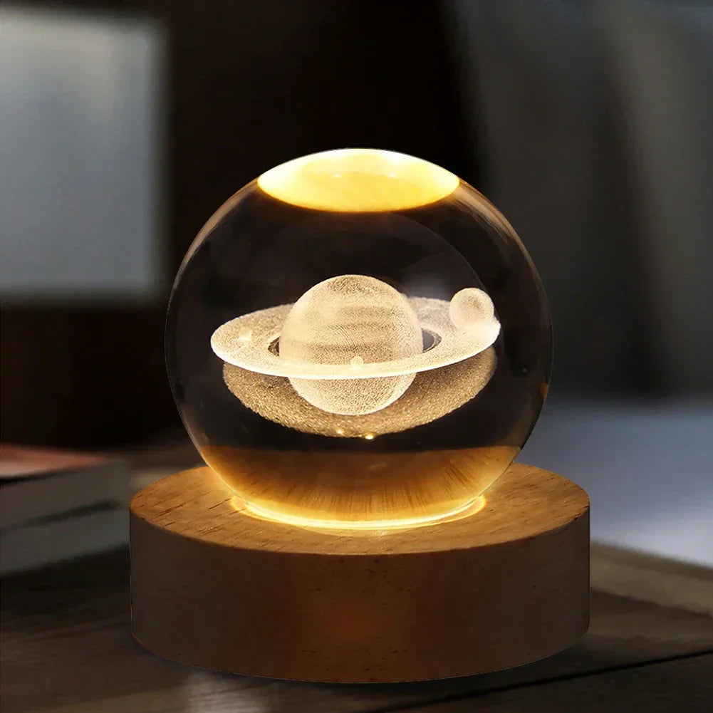 3D Galaxy Crystal Ball Night Light