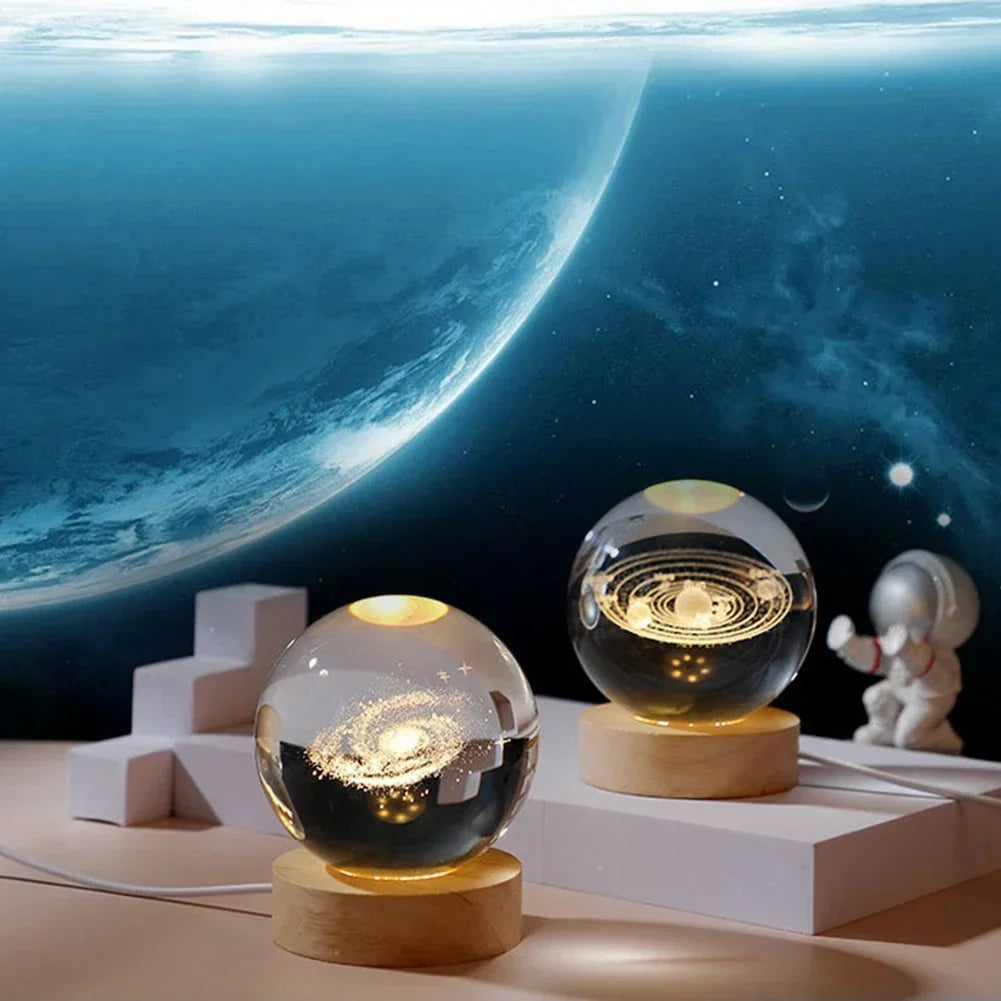 3D Galaxy Crystal Ball Night Light